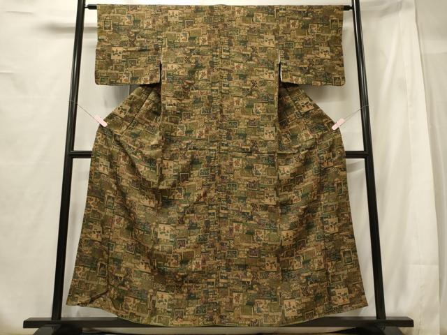 平和屋着物■上質な小紋 色紙草花文 正絹 逸品 CABG5610oy