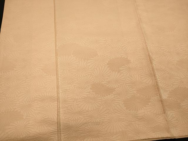 平和屋着物■上質な色無地 菊尽くし地紋 肌色 正絹 逸品 CABG5611oy