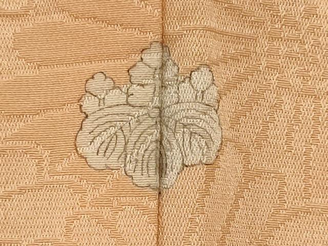 平和屋着物■上質な色無地 菊尽くし地紋 肌色 正絹 逸品 CABG5611oy