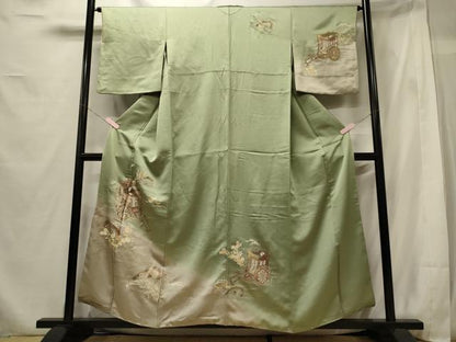 平和屋着物■訪問着 立波御所車花文 暈し染め 金彩 正絹 逸品 CABG5612oy
