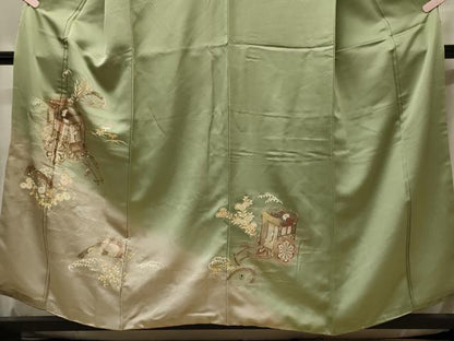 平和屋着物■訪問着 立波御所車花文 暈し染め 金彩 正絹 逸品 CABG5612oy
