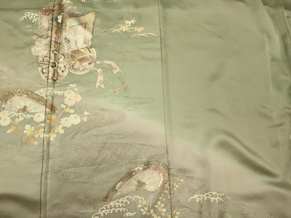 平和屋着物■訪問着 立波御所車花文 暈し染め 金彩 正絹 逸品 CABG5612oy