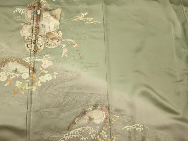 平和屋着物■訪問着 立波御所車花文 暈し染め 金彩 正絹 逸品 CABG5612oy