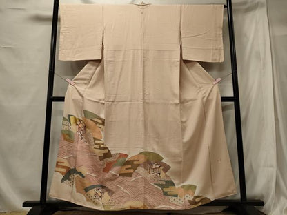 平和屋着物■豪華色留袖　作家物　地紙重ね立波御所車文　金彩　正絹　逸品　CABG5618oy