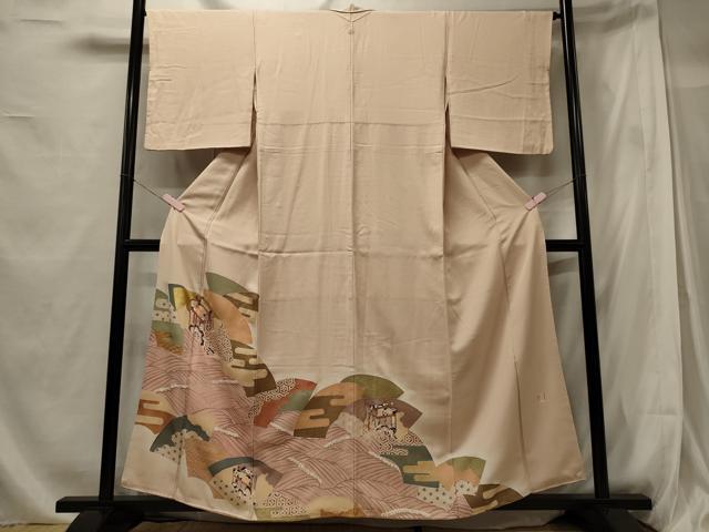 平和屋着物■豪華色留袖　作家物　地紙重ね立波御所車文　金彩　正絹　逸品　CABG5618oy
