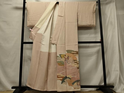 平和屋着物■豪華色留袖　作家物　地紙重ね立波御所車文　金彩　正絹　逸品　CABG5618oy