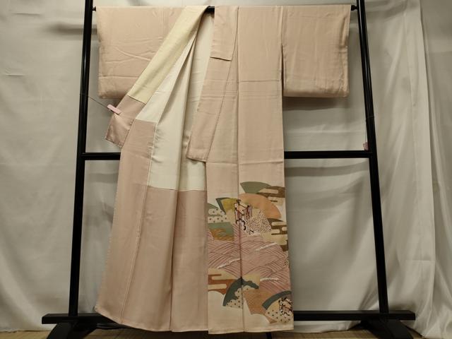 平和屋着物■豪華色留袖　作家物　地紙重ね立波御所車文　金彩　正絹　逸品　CABG5618oy