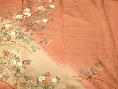 平和屋着物■訪問着　菊　暈し染め　金彩　正絹　逸品　CABG5623oy