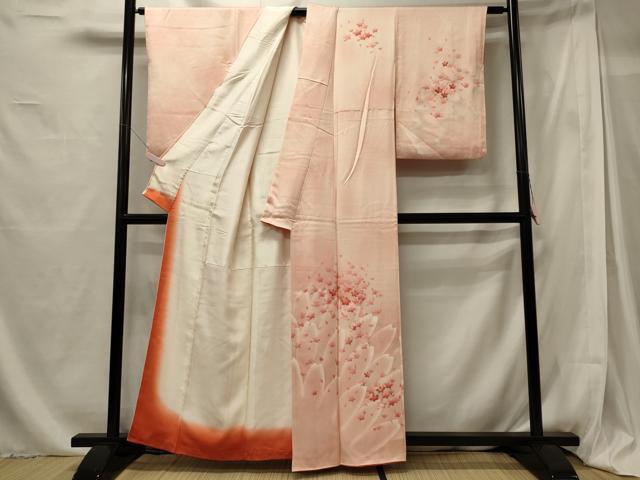 平和屋着物■訪問着 刺繍 舞花文 暈し染め 正絹 逸品 CABG5625oy