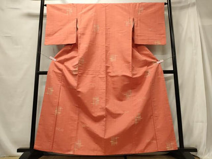 平和屋着物■上質な紬　幾何学文　正絹　逸品　CABG5632oy