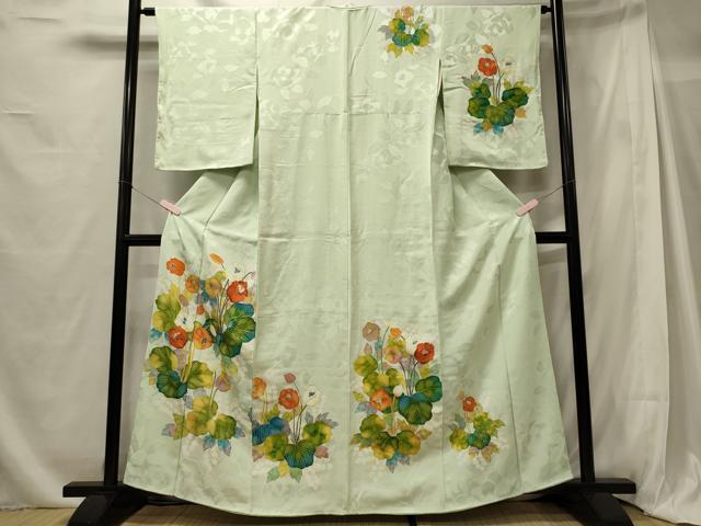 平和屋着物■訪問着　草花文　暈し染め　金彩　正絹　逸品　CABG5633oy