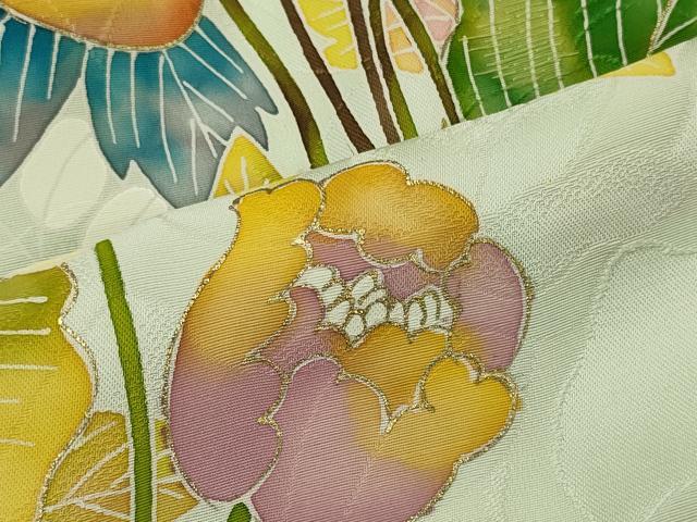 平和屋着物■訪問着　草花文　暈し染め　金彩　正絹　逸品　CABG5633oy