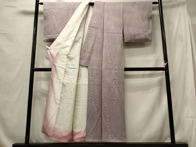平和屋着物■上質な小紋　絞り　流線文　正絹　逸品　未使用　CABG5634oy