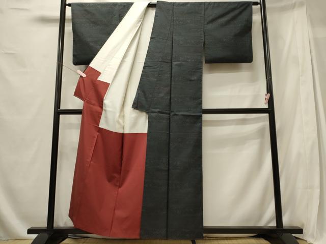 平和屋着物■本場大島紬　7マルキ　横段桧垣文　正絹　逸品　CABG5635oy