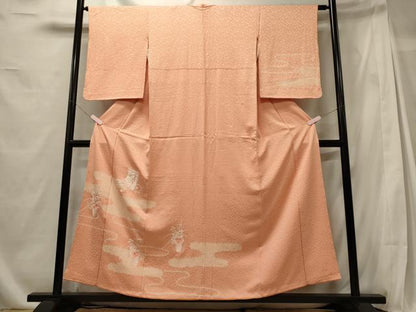 平和屋着物■訪問着　絞り　刺繍　几帳飾花文　正絹　逸品　CABG5637oy