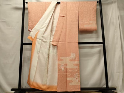平和屋着物■訪問着　絞り　刺繍　几帳飾花文　正絹　逸品　CABG5637oy