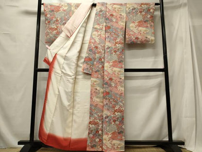 平和屋着物■上質な小紋　吉祥草花文　金彩　鬼しぼ縮緬　正絹　逸品　CABG5641oy
