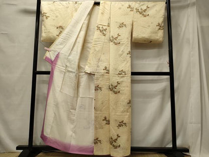 平和屋着物■上質な小紋　草花文　正絹　逸品　CABG5642oy