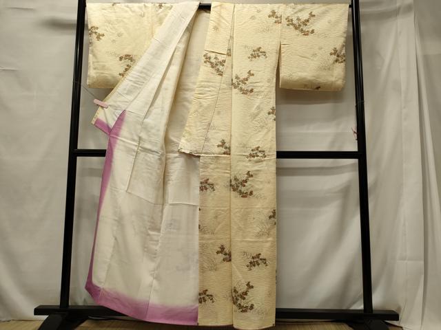 平和屋着物■上質な小紋　草花文　正絹　逸品　CABG5642oy