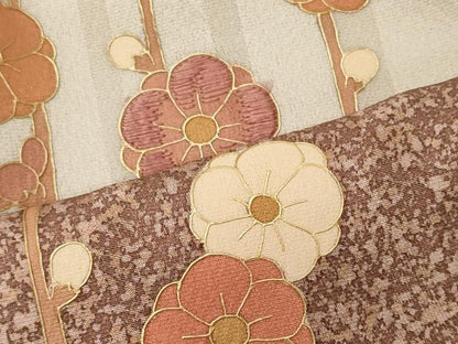 平和屋着物■訪問着　刺繍　槍梅松文　金彩　正絹　逸品　CABG5643oy