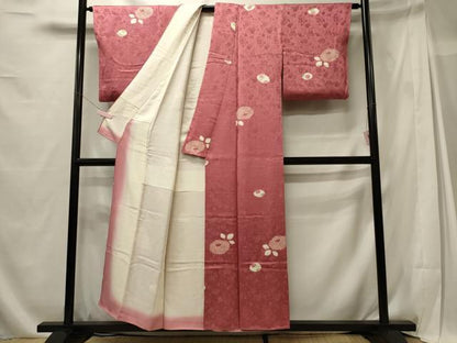 平和屋着物■上質な小紋 手描き 絞り 草花文 正絹 逸品 CABG5645oy