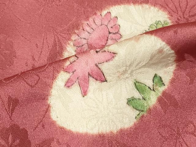 平和屋着物■上質な小紋 手描き 絞り 草花文 正絹 逸品 CABG5645oy