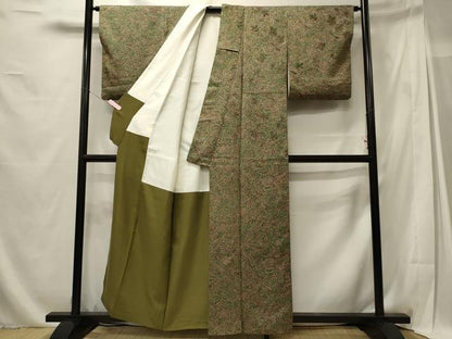平和屋着物■上質な小紋　唐草文　正絹　逸品　CABG5654oy