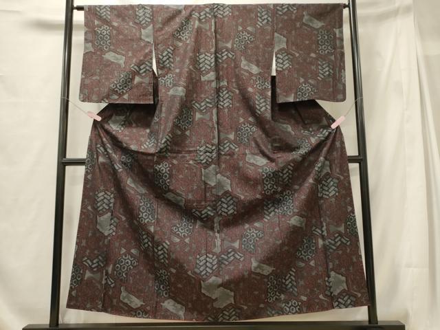 平和屋着物■本場大島紬 亀甲枝花文 正絹 逸品 CABG5678oy