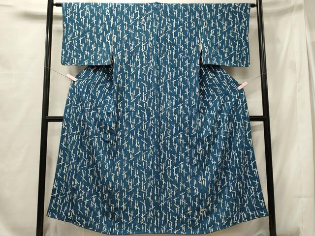 平和屋着物■上質な小紋　ろうけつ染め　幾何学文様　正絹　逸品　CABG5684oy