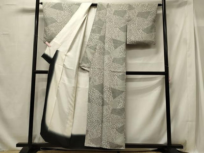 平和屋着物■本場染大島紬　切り嵌め吉祥花文　正絹　逸品　CABG5692oy