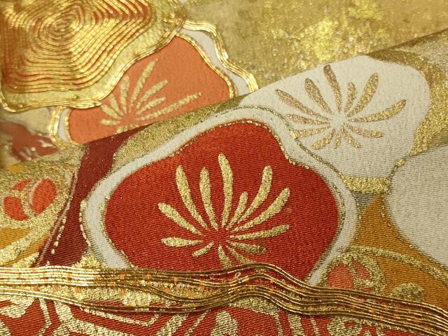 平和屋着物■豪華黒留袖　駒刺繍　吉祥枝花文　金銀彩　正絹　逸品　CABG5696oy