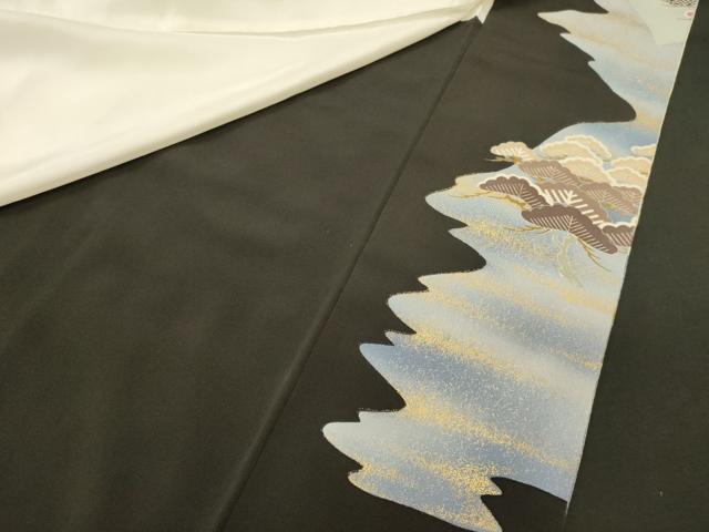 平和屋着物■豪華黒留袖　駒刺繍　衣の年輪　暈し染め　金彩　正絹　逸品　CABG5720oy