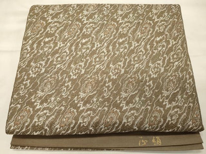 平和屋着物◎六通柄 京本袋帯 波文 金糸 正絹 逸品 CABG5748oy