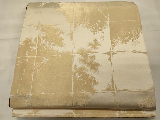 平和屋着物◎両面 全通柄袋帯 破れ色紙文 金糸 正絹 逸品 CABG5752oy