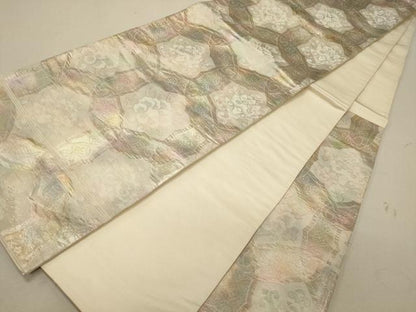 平和屋着物◎六通柄袋帯　花丸文　正絹　逸品　CABG5828oy