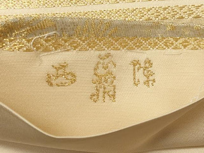 平和屋着物◎六通柄袋帯　道長花鳥文　金糸　正絹　逸品　CABG5834oy