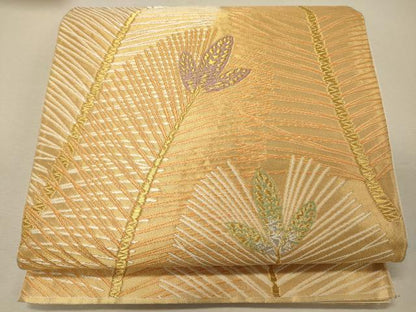 平和屋着物◎六通柄袋帯 唐織 松葉文 金銀糸 正絹 逸品 CABG5838oy