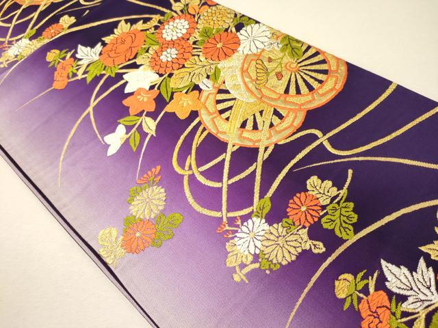 平和屋着物◎六通柄袋帯 唐織 花車文 金銀糸 正絹 逸品 CABG5853oy