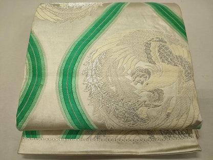 平和屋着物◎六通柄袋帯 唐織 立涌鳳凰丸文 正絹 逸品 CABG5862oy