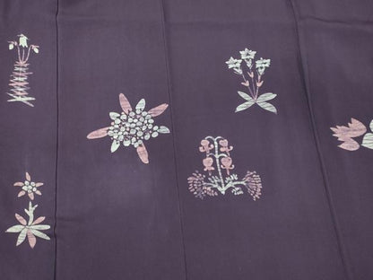 平和屋着物■訪問着 手描き 草花文 正絹 逸品 CABG5871oy