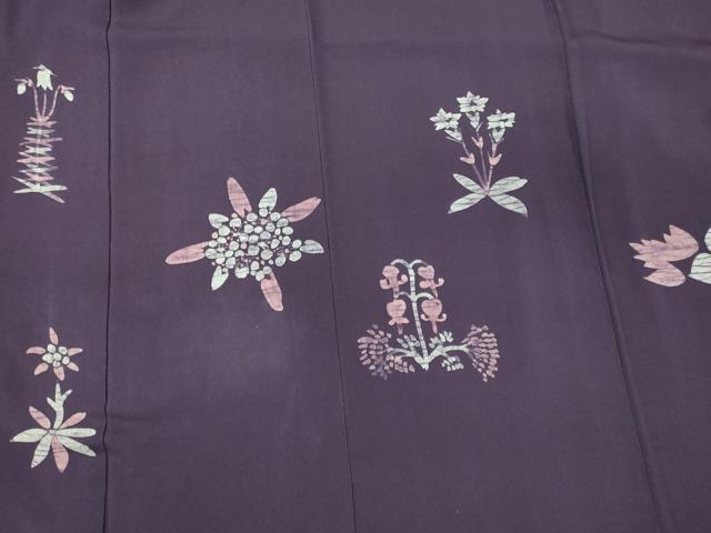 平和屋着物■訪問着 手描き 草花文 正絹 逸品 CABG5871oy