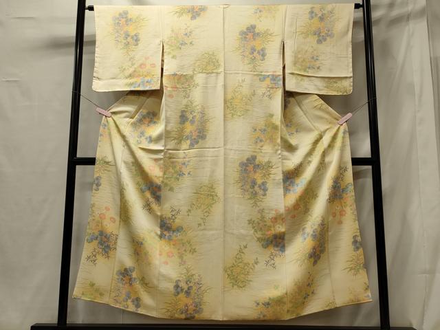 平和屋着物■上質な小紋 草花文 暈し染め 正絹 逸品 未使用 CABG5884oy