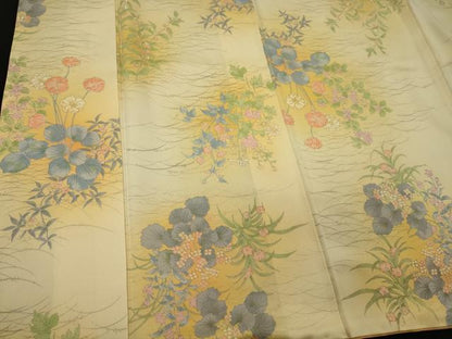 平和屋着物■上質な小紋 草花文 暈し染め 正絹 逸品 未使用 CABG5884oy