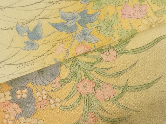平和屋着物■上質な小紋 草花文 暈し染め 正絹 逸品 未使用 CABG5884oy