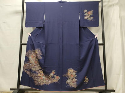 平和屋着物■訪問着 糸車立波花文 暈し染め 金彩 正絹 逸品 CABG5886oy