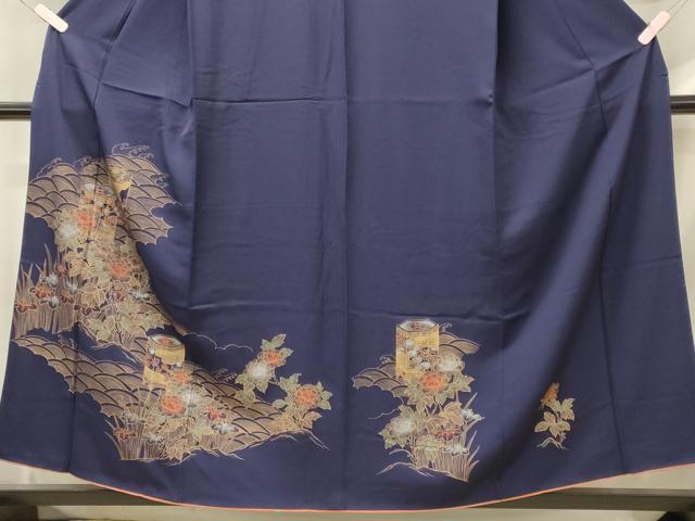 平和屋着物■訪問着 糸車立波花文 暈し染め 金彩 正絹 逸品 CABG5886oy