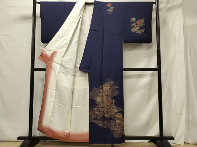 平和屋着物■訪問着 糸車立波花文 暈し染め 金彩 正絹 逸品 CABG5886oy