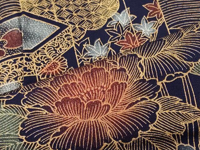 平和屋着物■訪問着 糸車立波花文 暈し染め 金彩 正絹 逸品 CABG5886oy