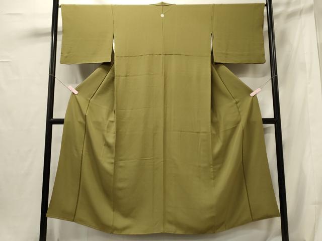 平和屋着物■上質な色無地 油色 正絹 逸品 CABG5889oy