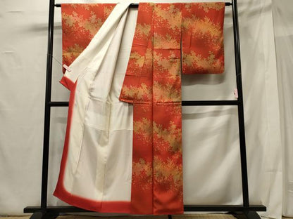 平和屋着物■上質な小紋 草花シルエット たたき染め 正絹 逸品 CABG5896oy